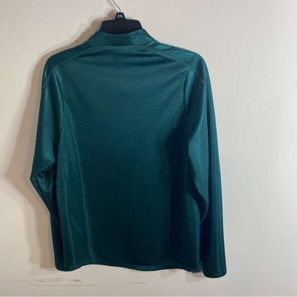 Nike Dri Fit Zip Neck Pullover Shirt Sweatshirt Medium Standard Fit Green Blue - Picture 6 of 6